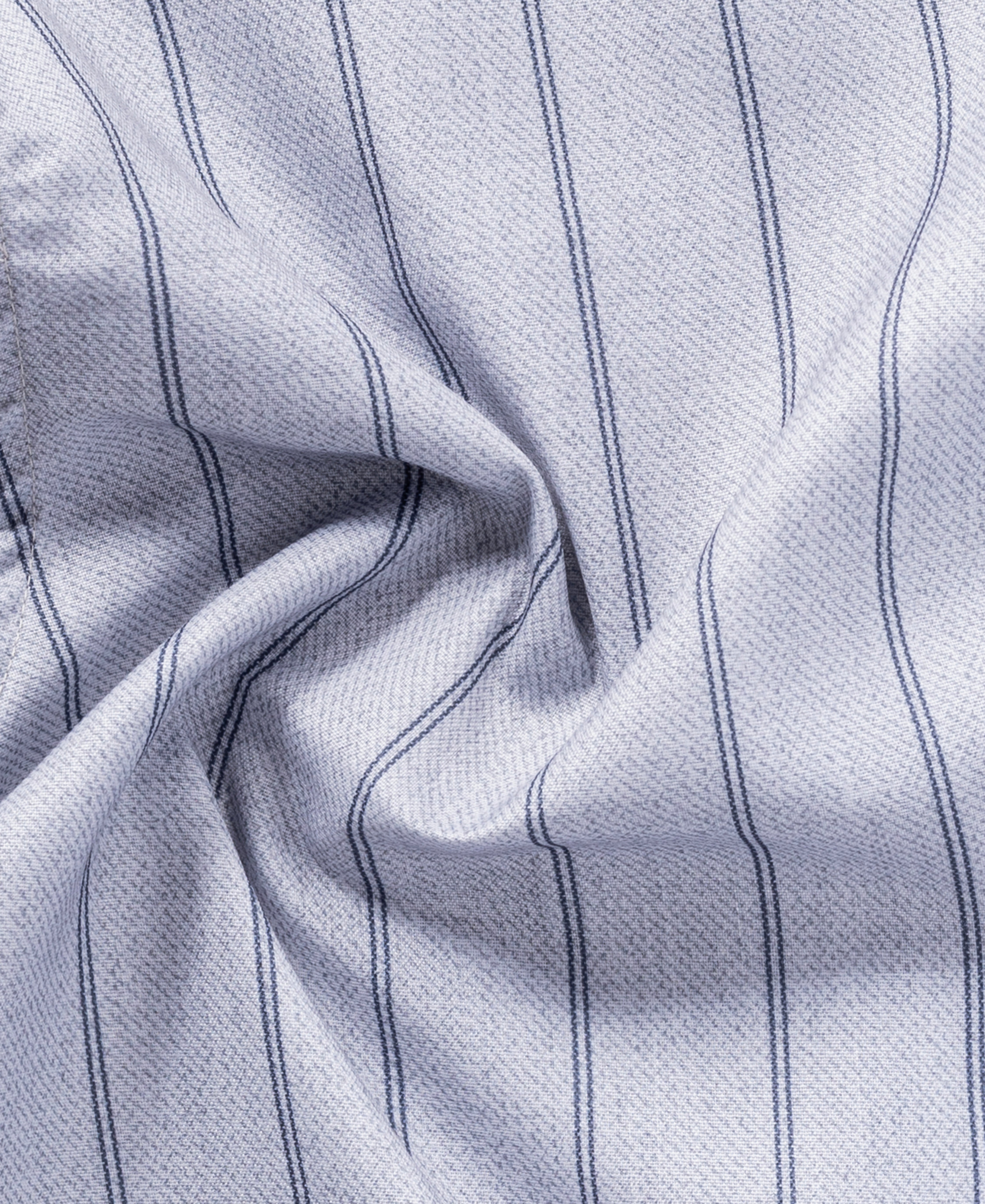 Regular Fit Cotton Shirt for Men with Gray Stripes