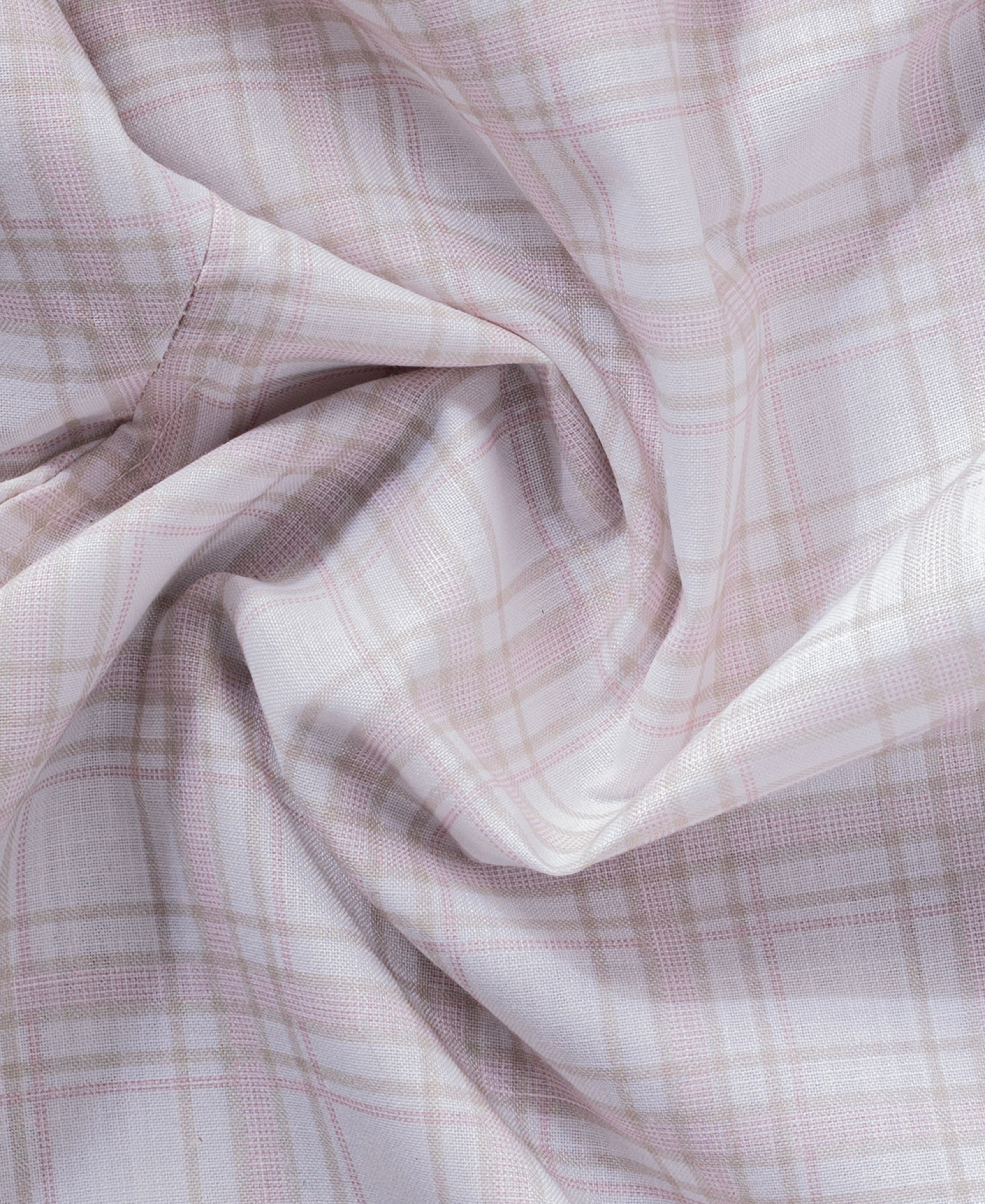 Pastel Pink Checkered Casual Shirt for Men