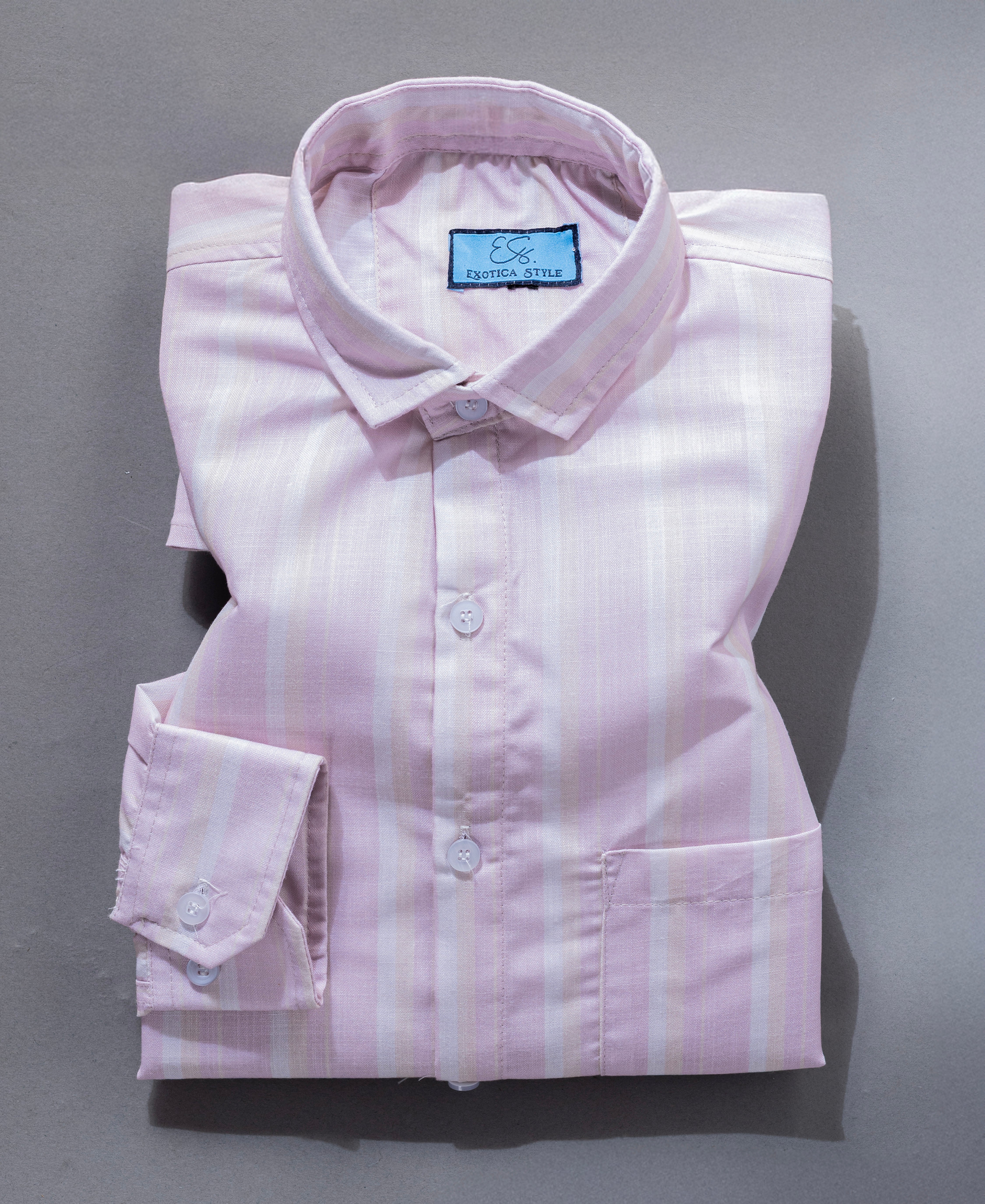 Soft Cotton Striped Pastel Pink Casual Shirt for Daily Wear