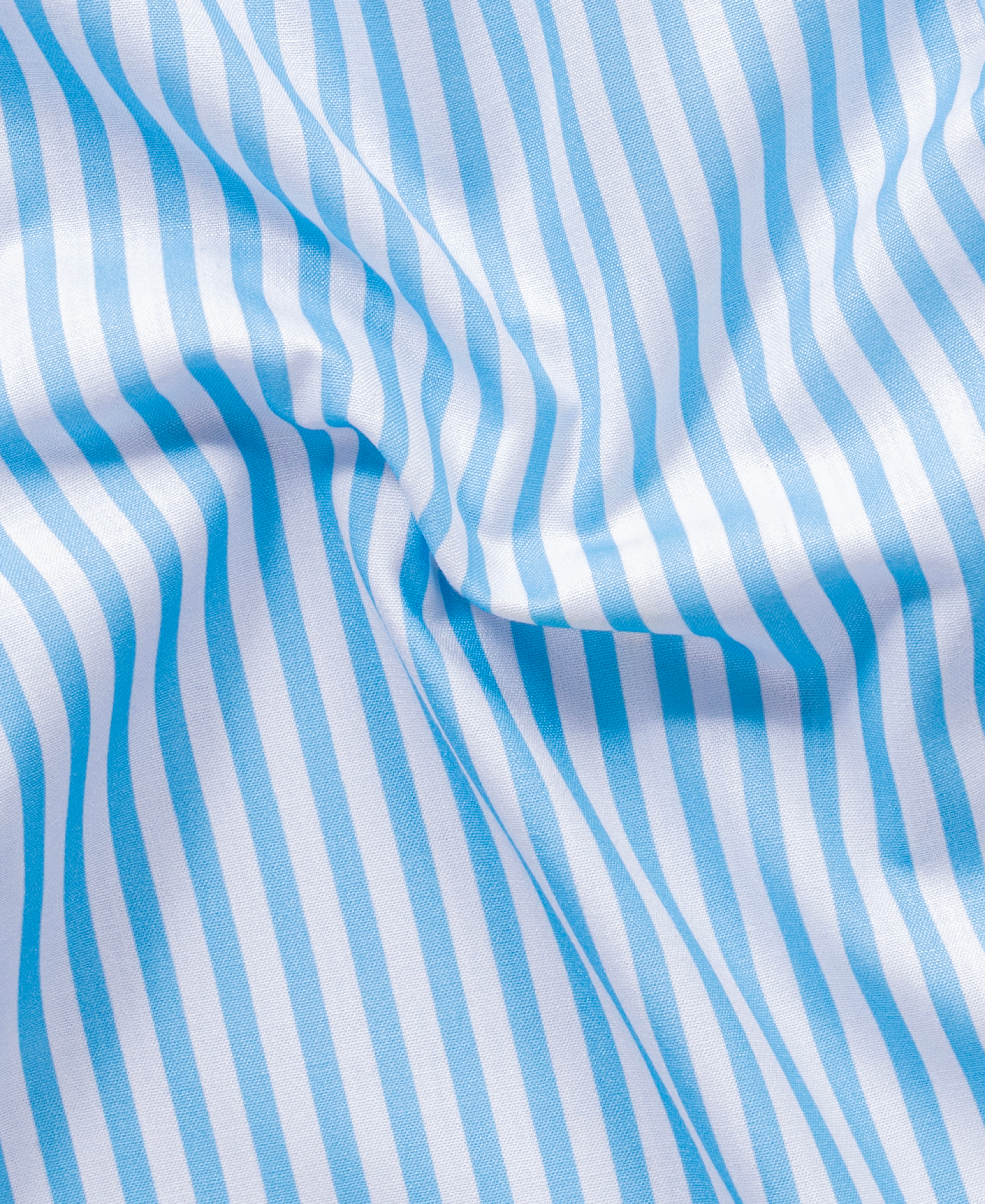 Blue and White Striped Design Cotton Shirt for Men