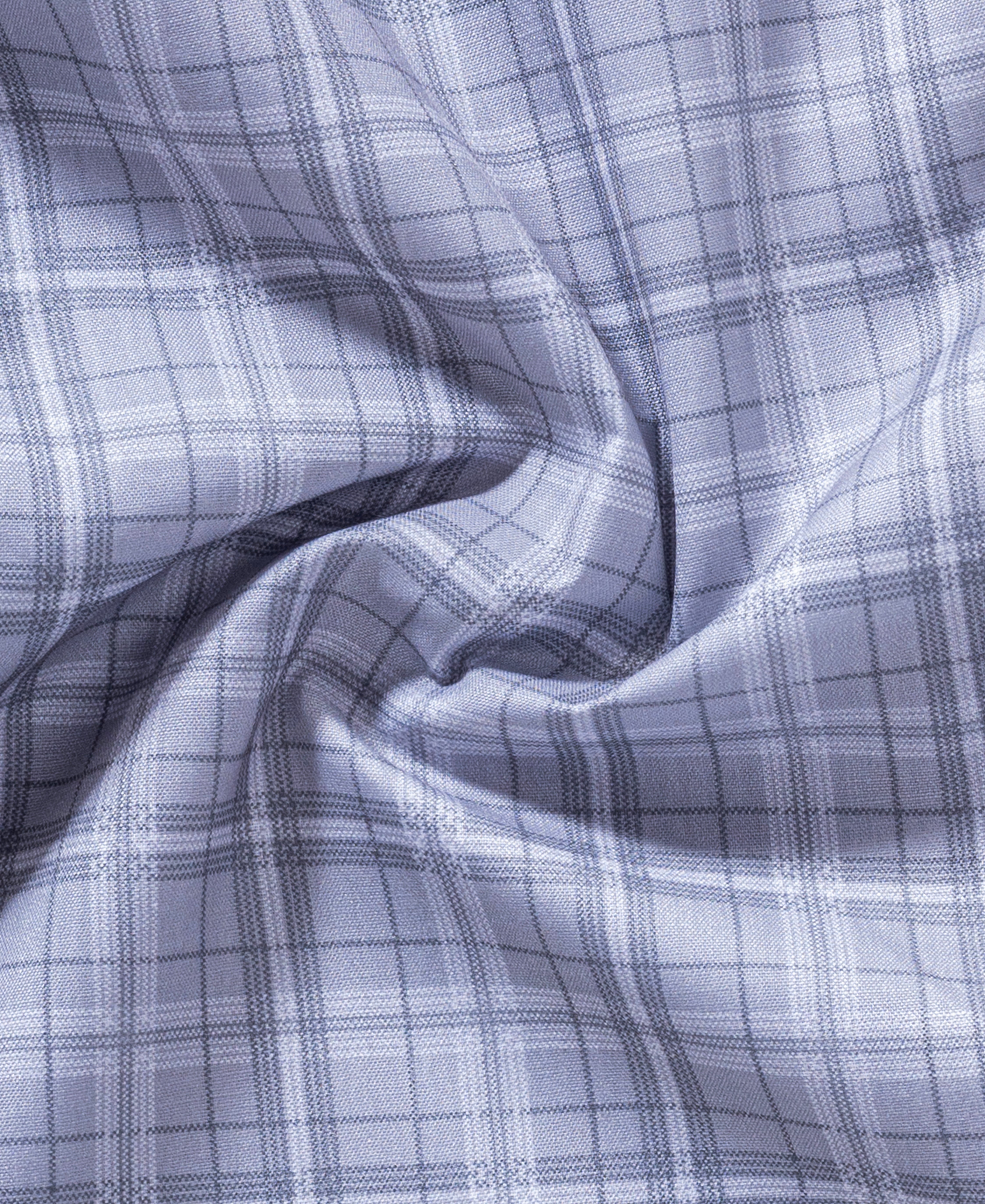 Silver Grey Checkered Casual Shirt for Men