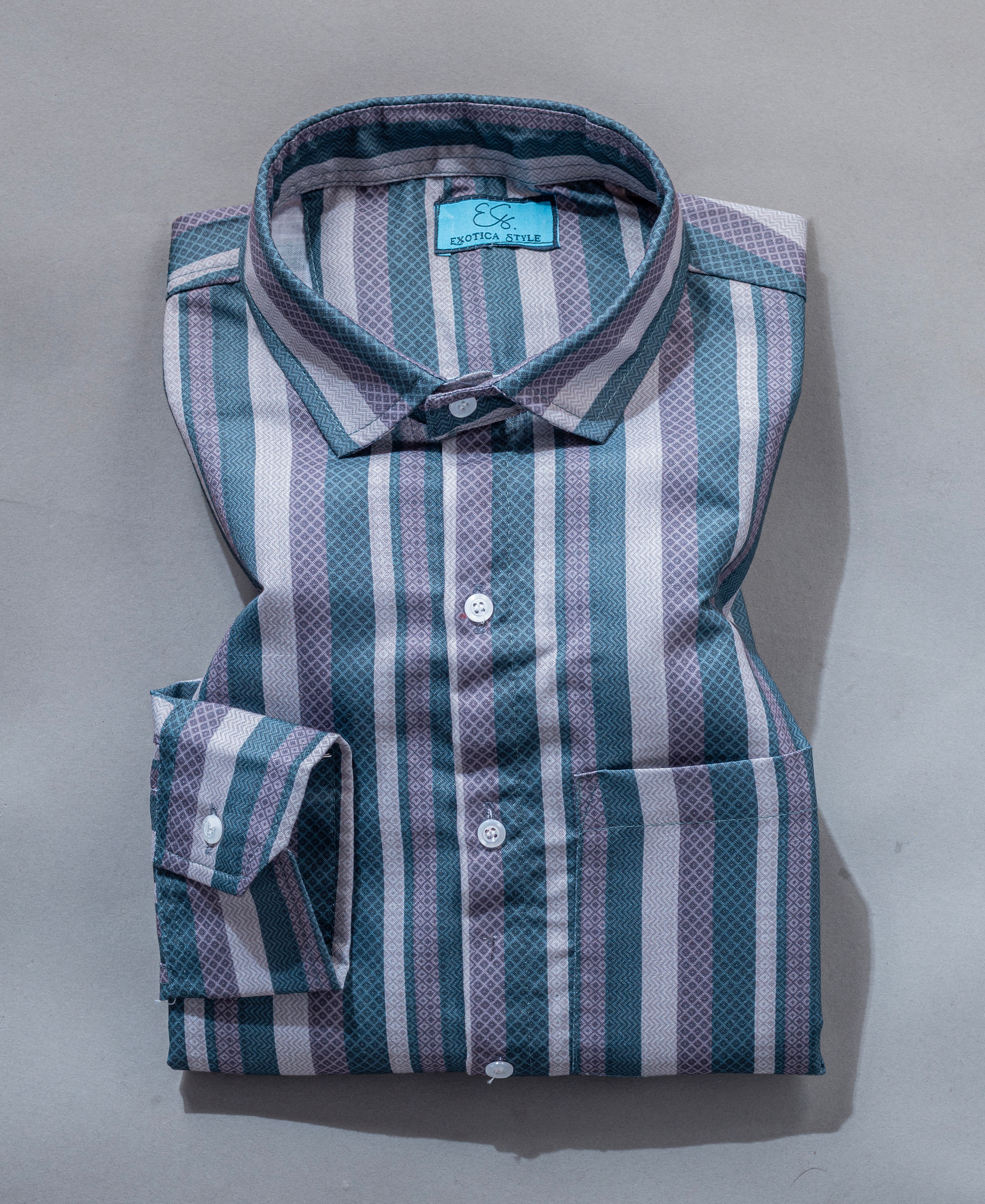 Men’s Cotton Striped Multicolour Shirt with Pocket