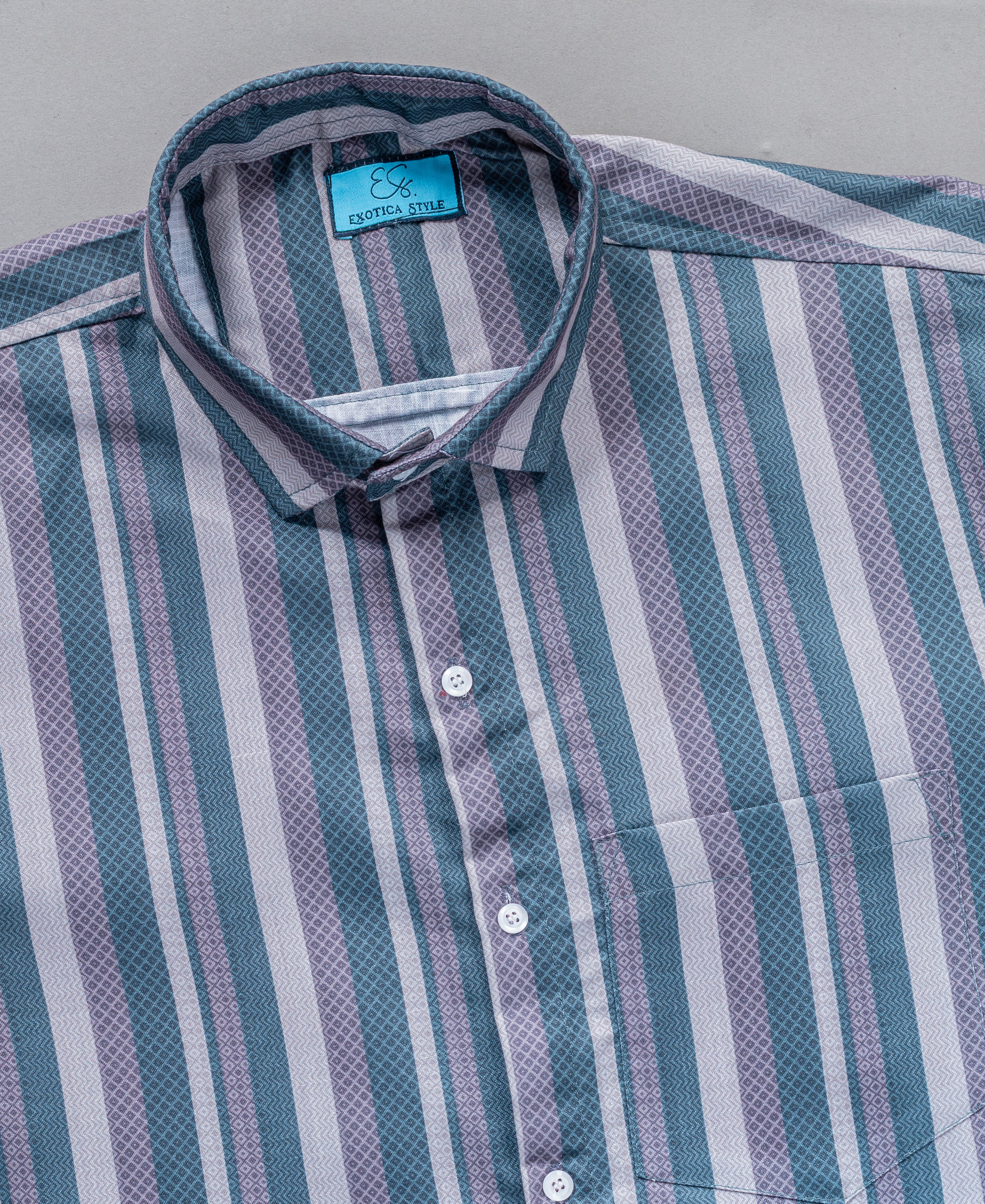 Men’s Cotton Striped Multicolour Shirt with Pocket