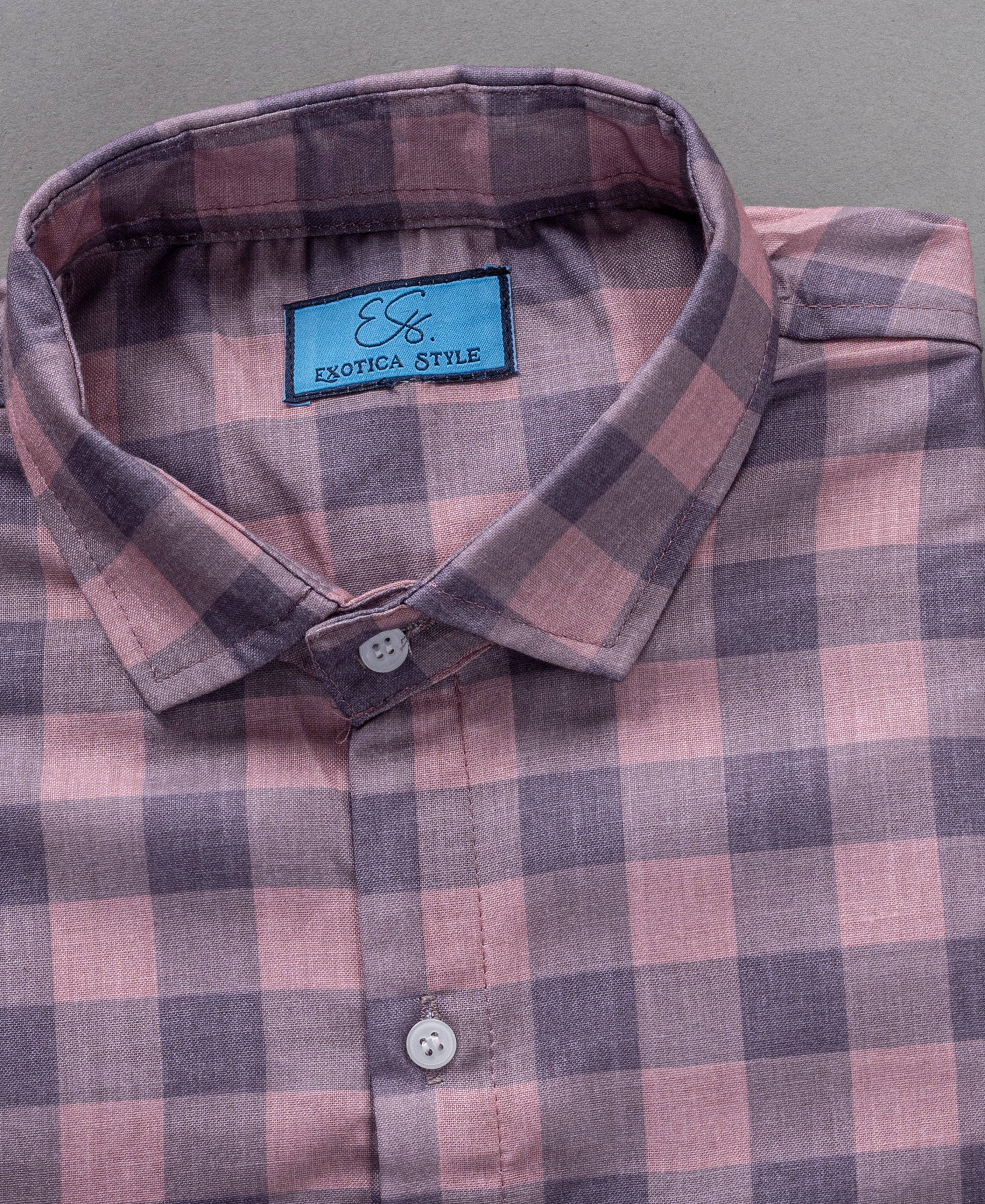 Cotton Checked Plaid Men's Casual Shirt with Chest Pocket