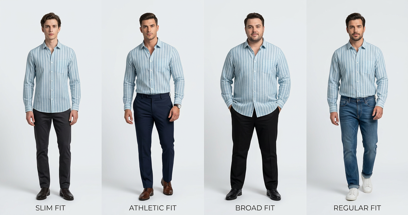 how to choose the right shirt fit slim athletic broad and regular styles explained for better fit