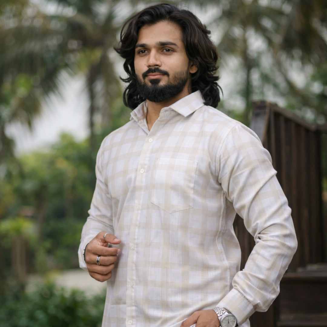 Men's Yellow Checked Shirts